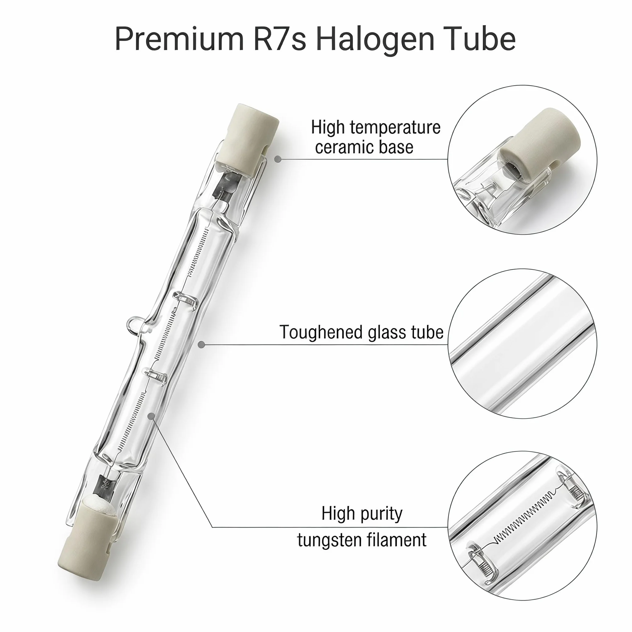 R7s lampa halogenowa 189 mm ściemnialna 1500 W typ J Lampa halogenowa 8 szt | Ciepła biel 2800K, 220-240V, specjalna podwójna żarówka do projektora budowlanego, piekarnika, sceny i studia, wysoki CRI