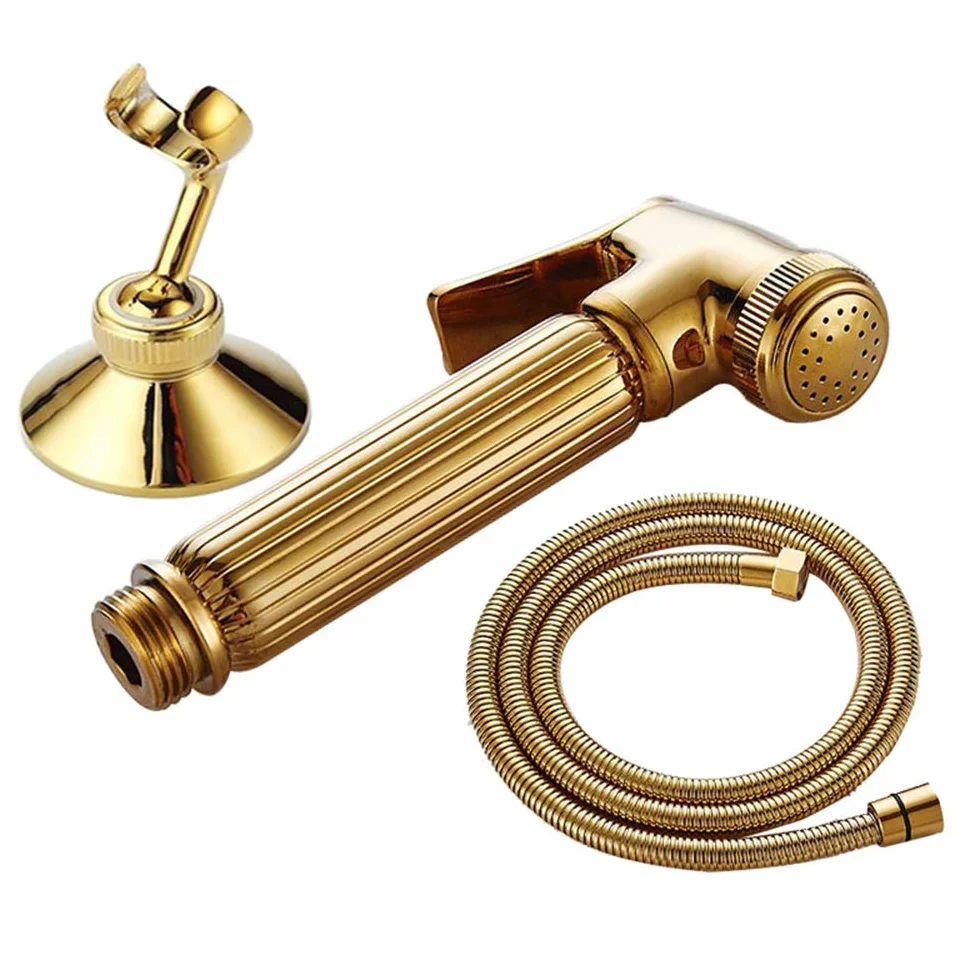 Zestaw Z Kranem Bidetowym I Zimną Wodą, Mosiężny, Ręczny Bidet, Nakładka Na Bidet, Natrysk Ciśnieniowy, Montaż Ścienny, Pojedynczy Uchwyt, Zestaw Natryskowy Bidetowy Do H