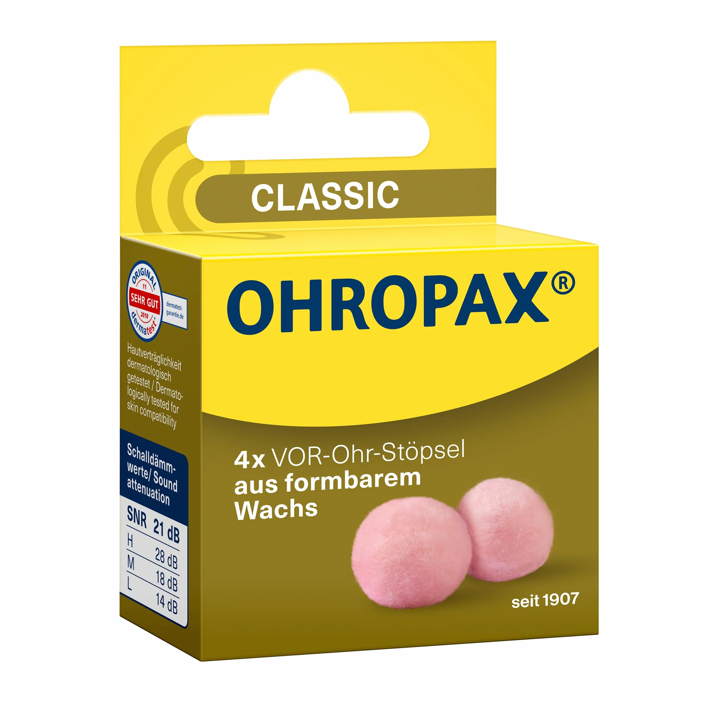 OHROPAX Klasyczne zatyczki do uszu izolacja akustyczna SNR