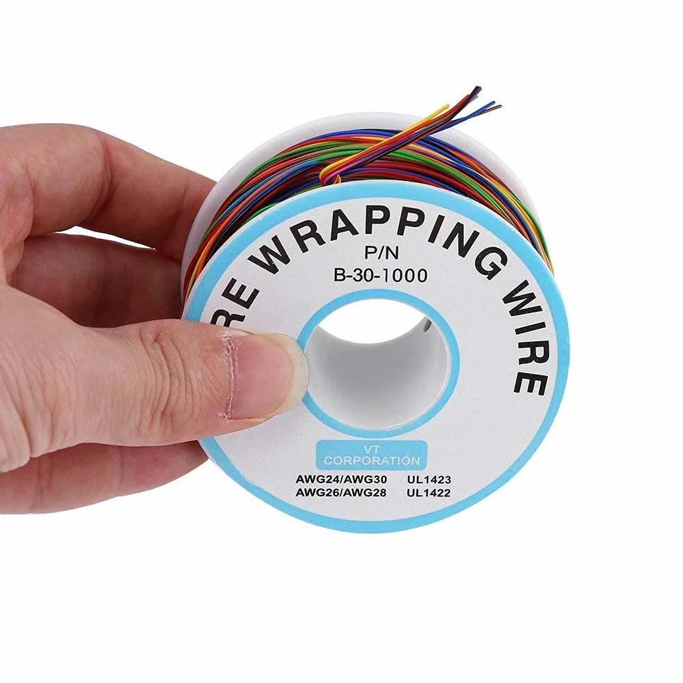 Walfront 250m 8 Drut elektroniczny 30AWG Rolka kabla elektrycznego miedzianego, izolowana PVC P/N B-30-1000