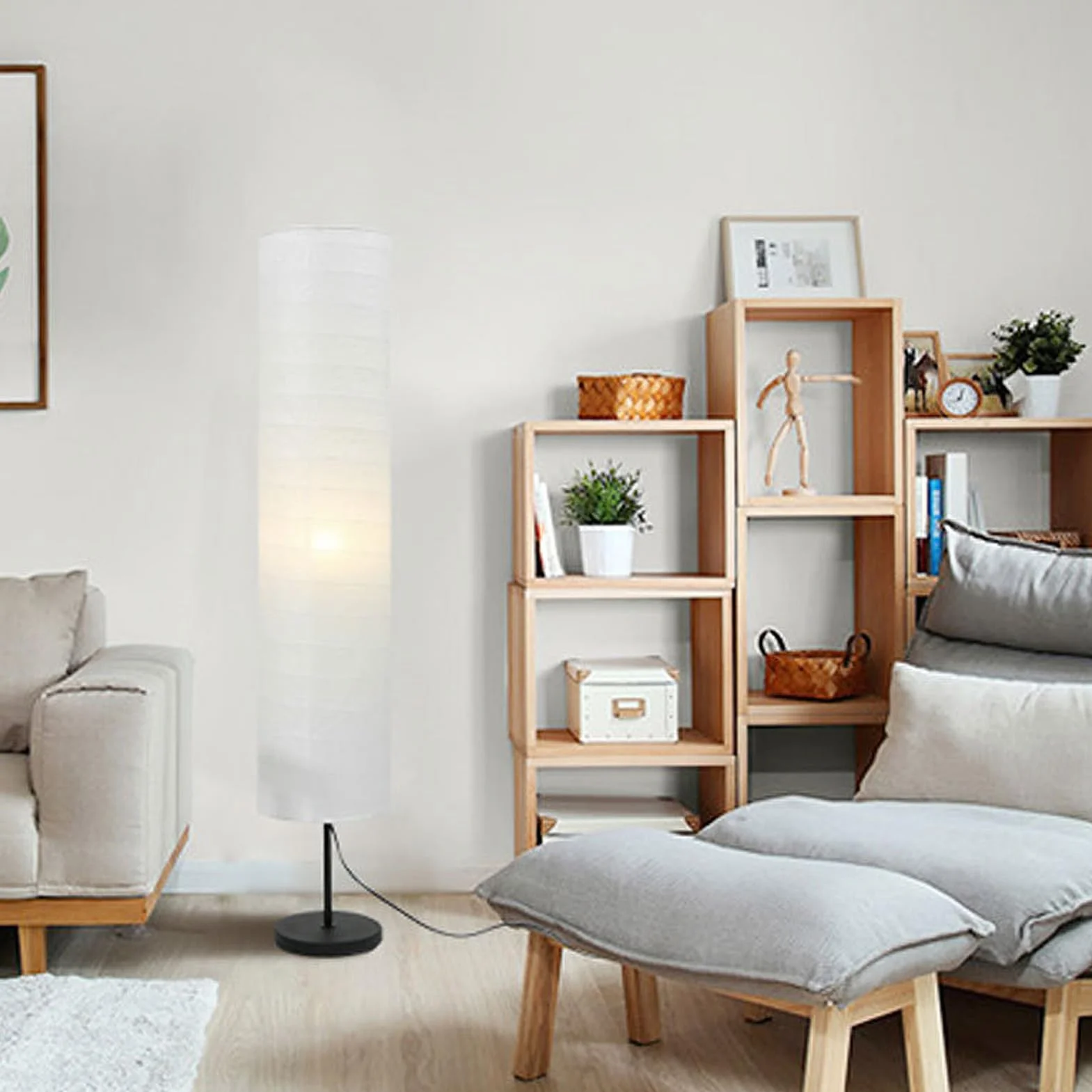 Klosz do Lampy Podłogowej z Papieru Ryżowego Minimalistyczny Abażur Trwały Zamienny Abażur do Salonu, Kawiarni