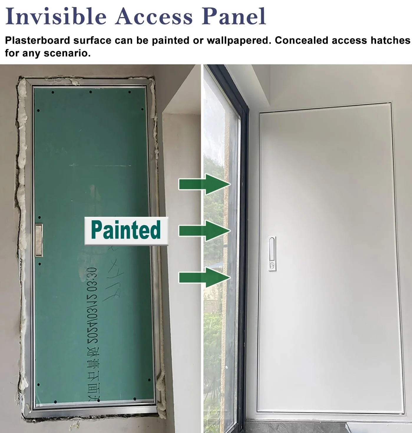 Panel Dostępu Wąska Płyta Gipsowo-kartonowa, Drzwi Rewizyjne do Płyt Gipsowo-kartonowych/Ściany do Instalacji Wodno-kanalizacyjnej, Klapa Rewizyjna 60 80 100 115 120 Cm Wysokości(12x18in/30x45cm)