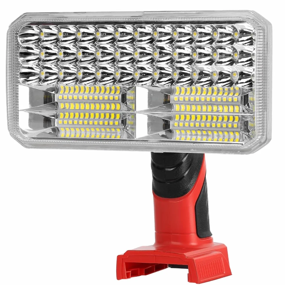 Bezprzewodowa lampa robocza 40 W do akumulatorów litowo-jonowych Milwaukee 18 V, reflektor roboczy LED z portem USB, 4200 lm stop aluminium, super jasne oświetlenie robocze w miejscu pracy, do użytku