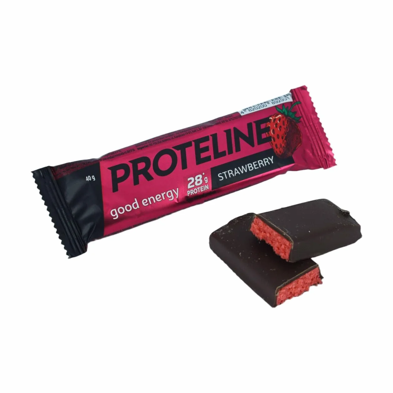 Baton Proteinowy Truskawkowy 28 g Białka 24 x 40 g Wysokobiałkowa Przekąska dla Sportowców