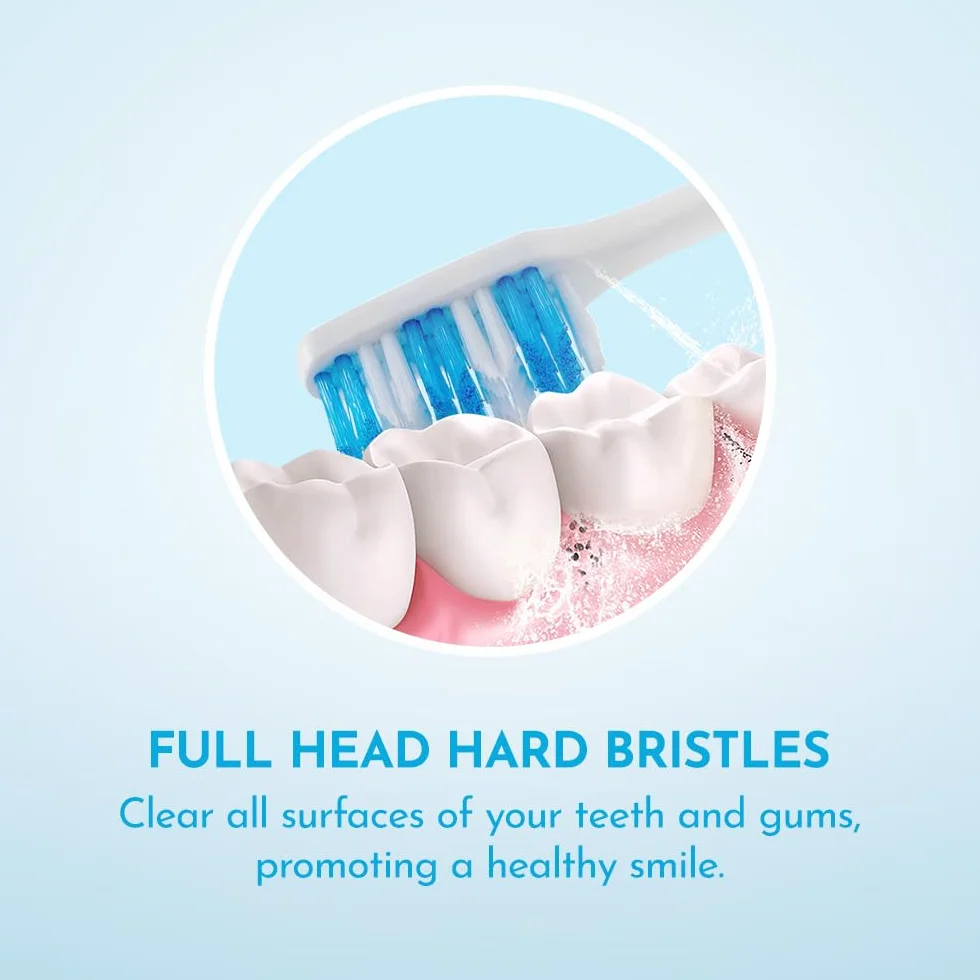 REACH Essential Care Interdental Firm szczoteczka do zębów, pojedyncze opakowanie x 12, ręczne szczoteczki do zębów z twardym włosiem na całą głowę, różne kolory, wielopak, codzienna pielęgnacja jamy