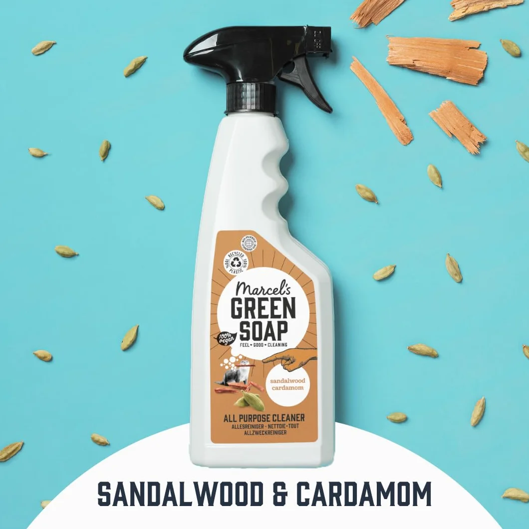 Marcel's Green Soap - Uniwersalny spray z drzewa sandałowego i kardamonu - Spray czyszczący - 100% przyjazny dla środowiska - 100% wegański - 97% biodegradowalny - 500 ml