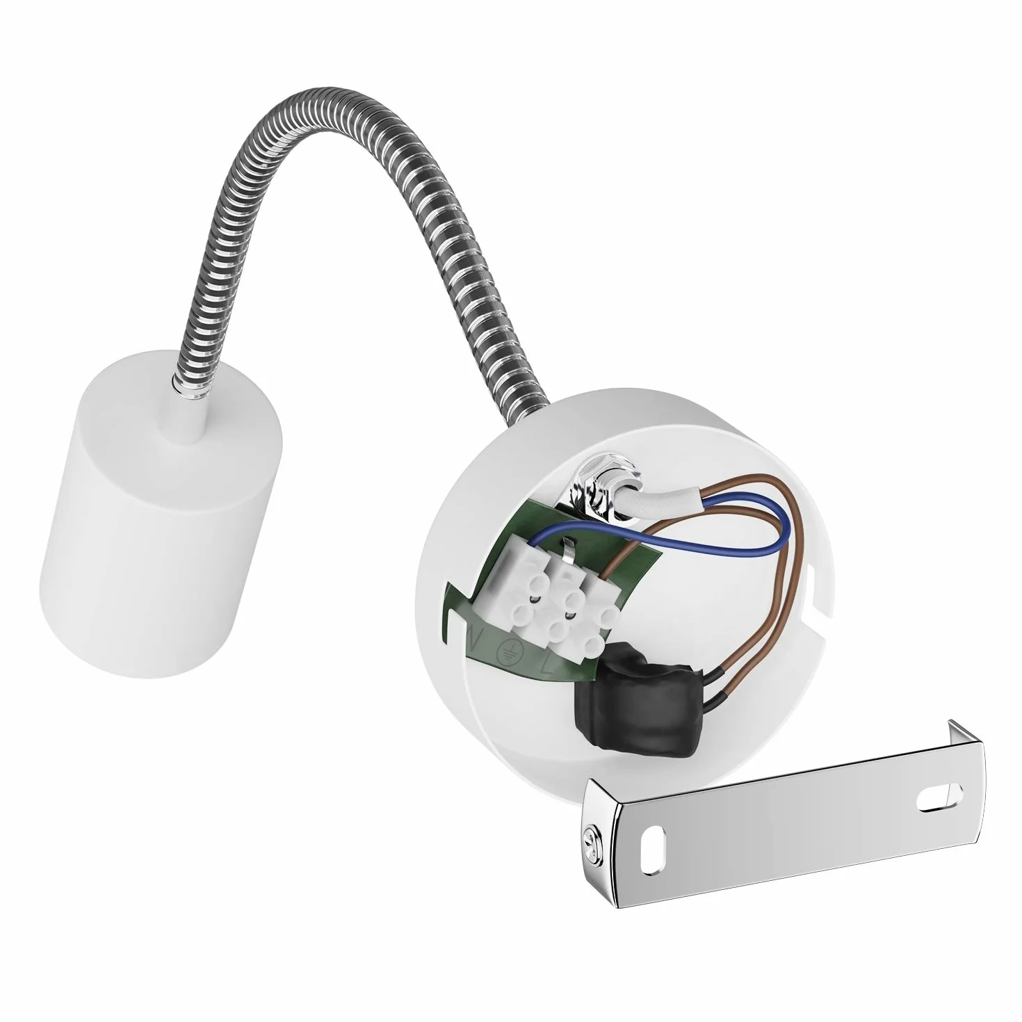 ledscom.de Lampa do czytania WAIKA GU10 LED PAR16 6,05W 374lm 70° ściemniacz biały mat