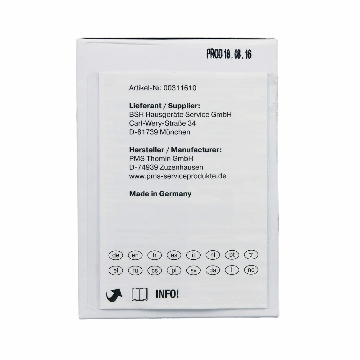 Bosch Siemens 311926 00311926 ORIGINAL 200 g środek do czyszczenia pralki również Balay Constructa Gaggenau Koenic Viva Neff
