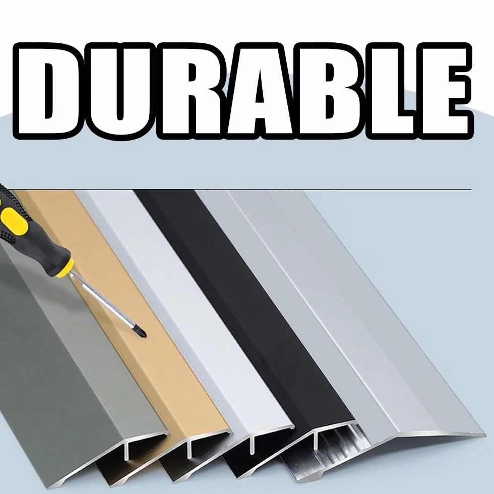Aluminiowa listwa przejściowa podłogowa 20 mm do drzwi, reduktor krawędzi 91 cm do laminatu i płytek (szampański), rampa progowa dla płynnego przejścia podłóg i bezszwowego rozwiązania do krawędzi