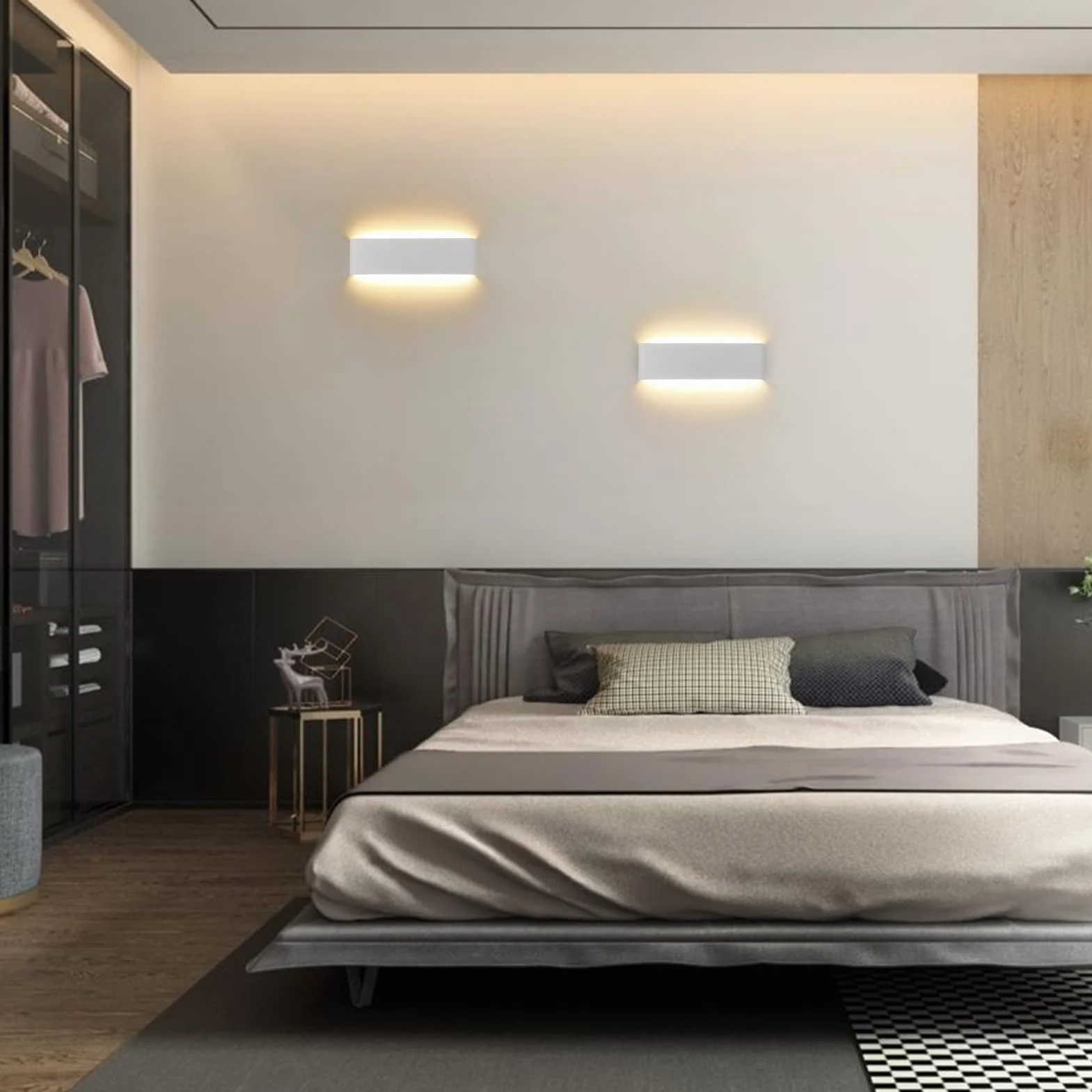 Klighten 2-pak oświetlenia lustrzanego LED, 10 W, 30 cm, lampa łazienkowa LED, IP44, 220 V, 3000 K, ciepła biel, białe