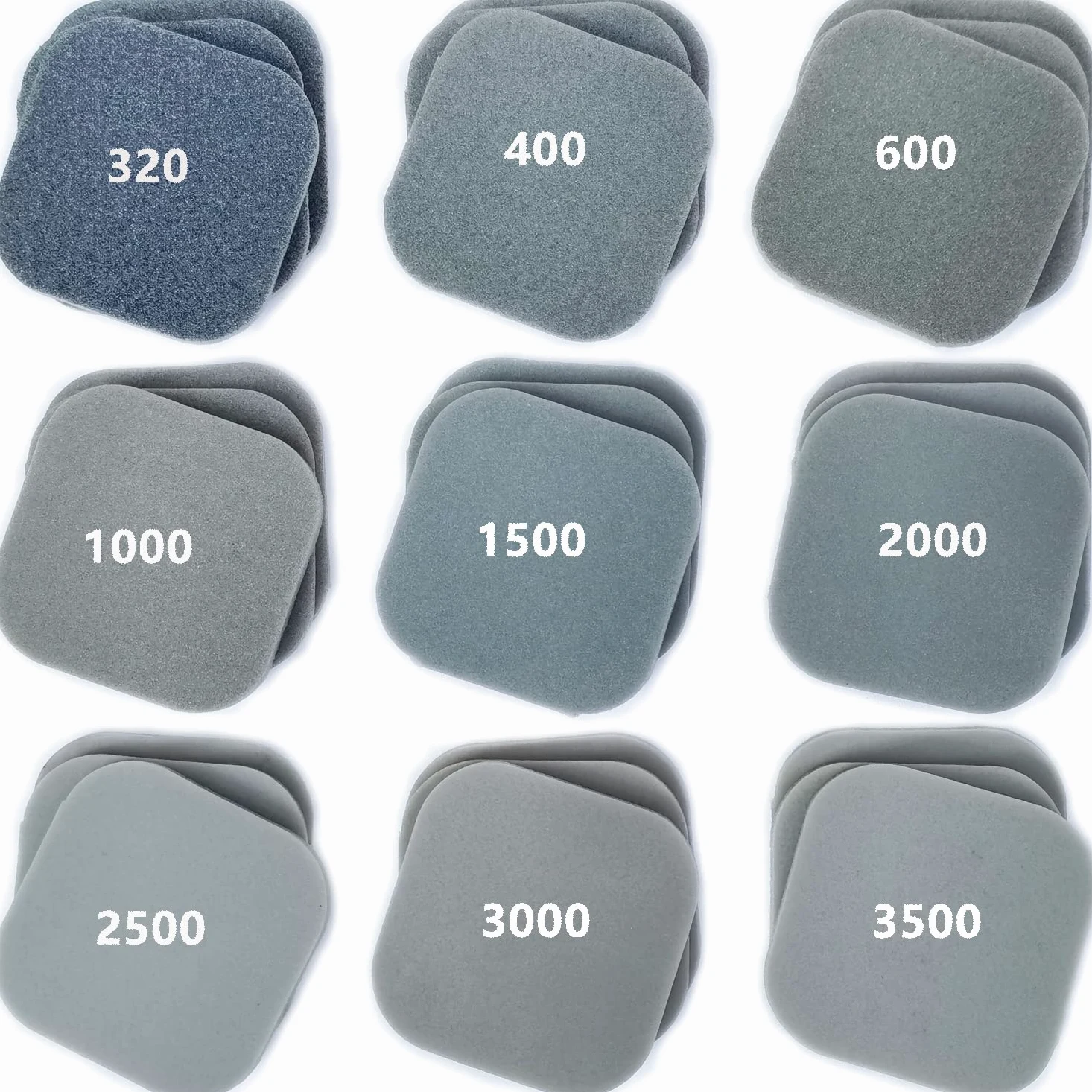 54 szt. klocków szlifierskich, 9 ziarnistości od 320 do 3500, miękkie w dotyku, gąbki szlifierskie 5 x 5 cm, do naprawy polerowania, obróbki drewna, polerowania mebli, odrdzewiania metalu, 54 szt