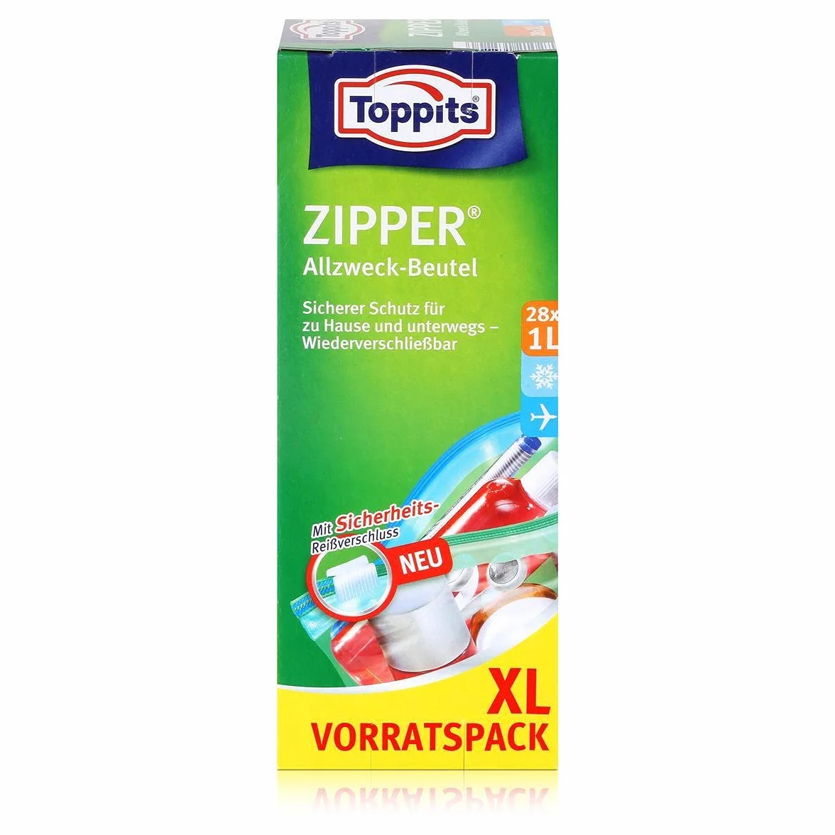 Toppits - Zamek błyskawiczny uniwersalny worek 1 litr XL
