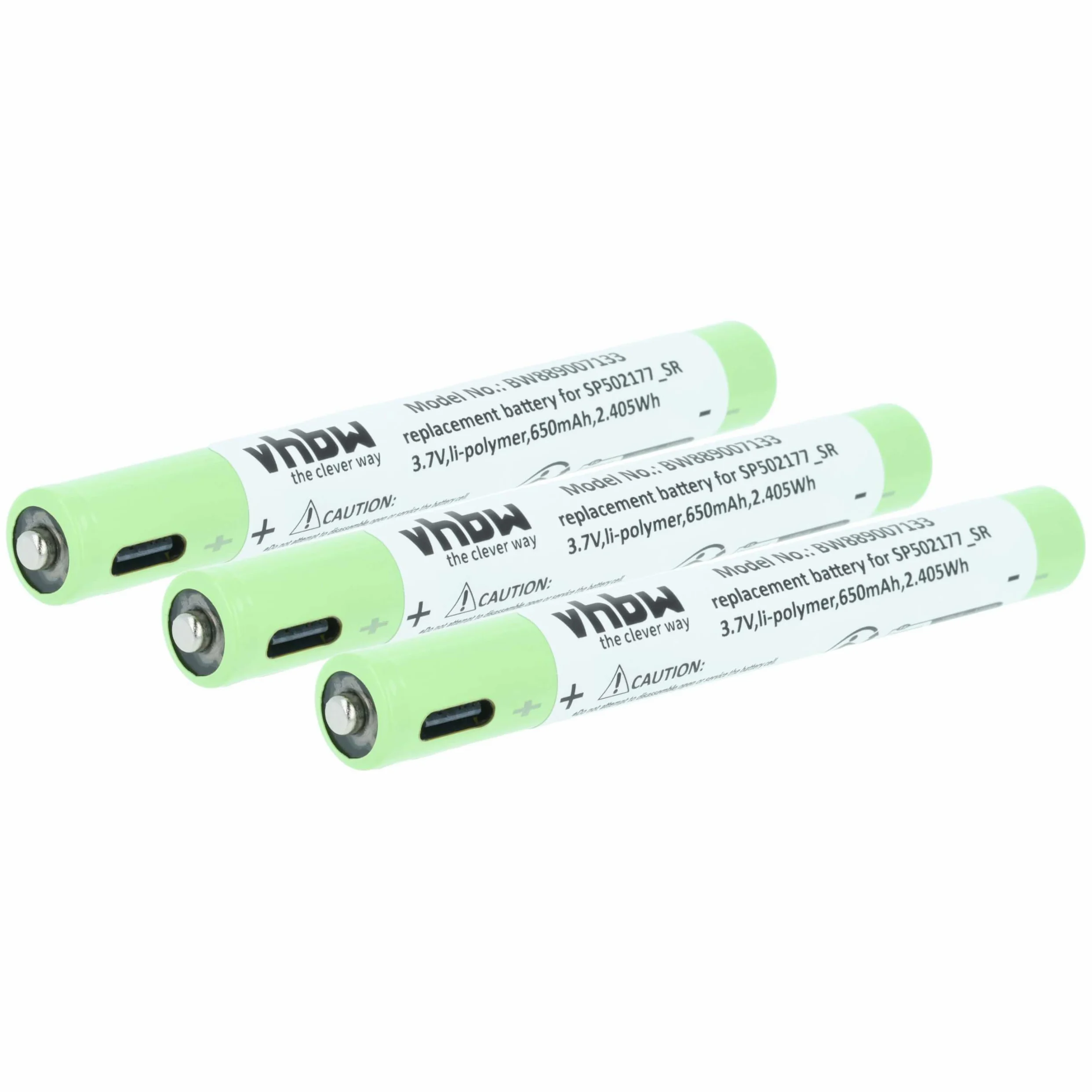vhbw 3 x akumulator kompatybilny z Ledlenser P4R Core latarka czołowa (650 mAh, 3,7 V, litowo-polimerowa)