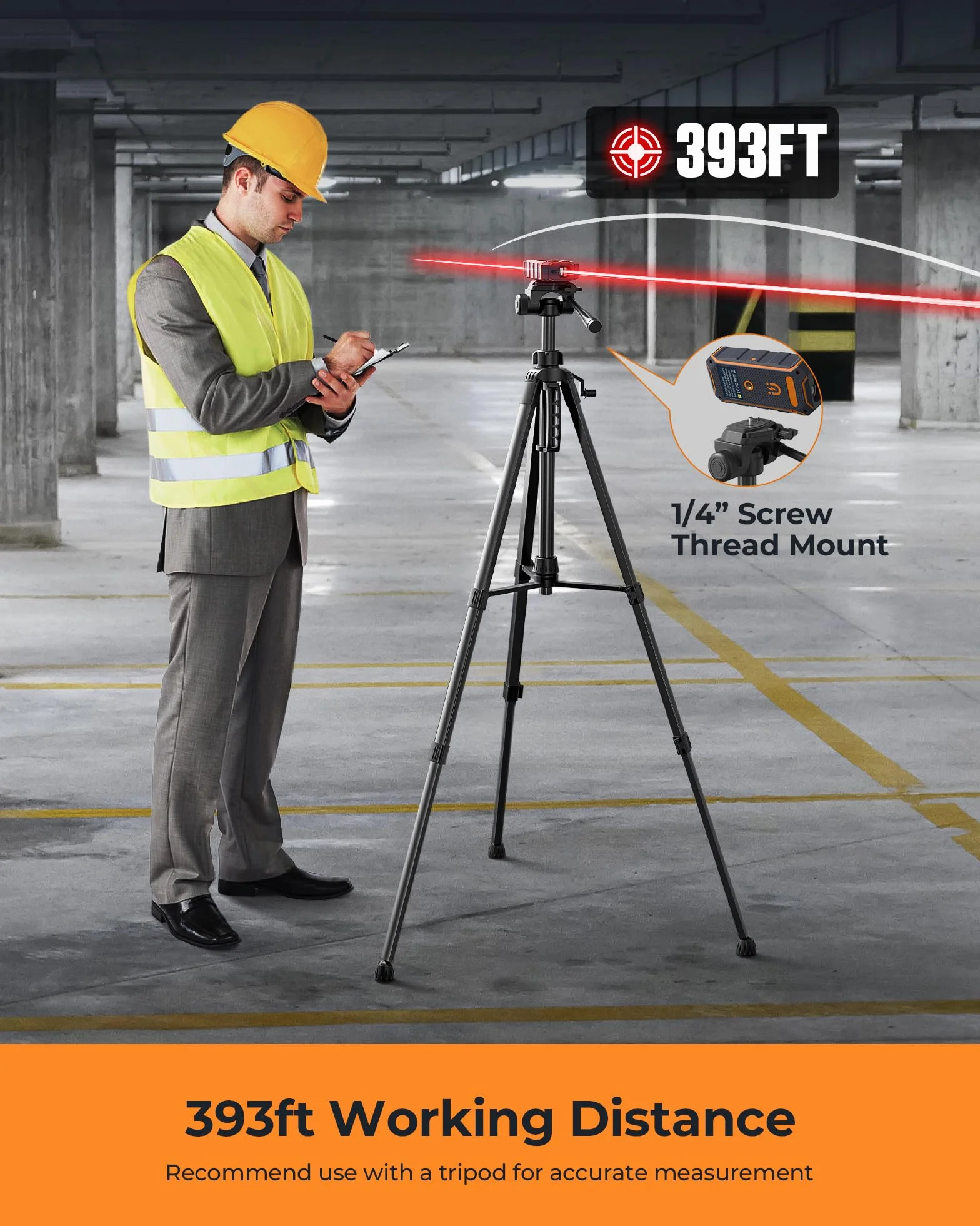 Cigman Laser Protection dwustronne, do maks. 120 m (do maks. 60 m w każdym kierunku), miernik odległości lasera, USB, akumulator, cyfrowa droga wodna, Bach z Resiblable 850 mAh
