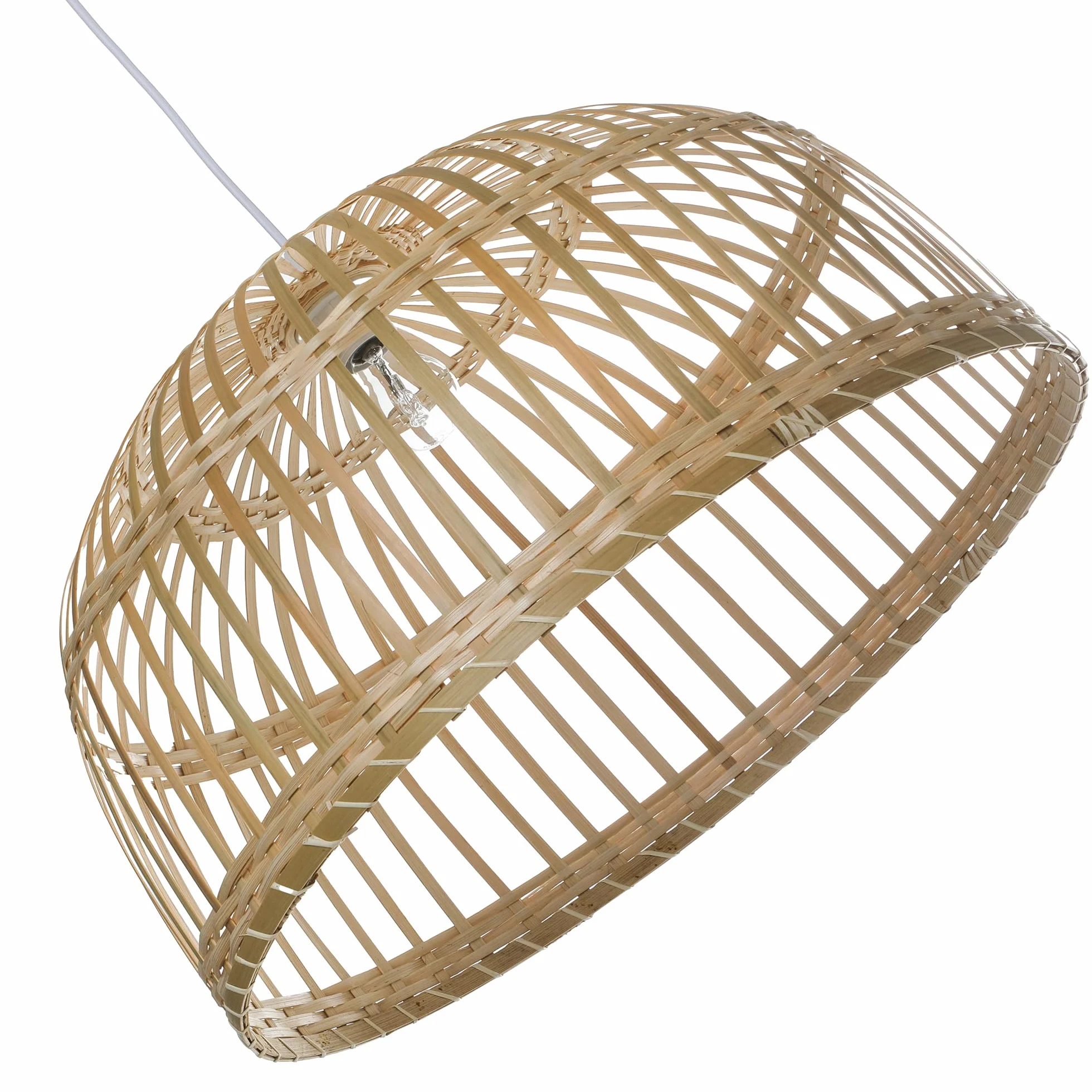 Lussiol 250491 lampa wisząca, bambus, 60 W, naturalna, Ø 60 x wys. 33 cm