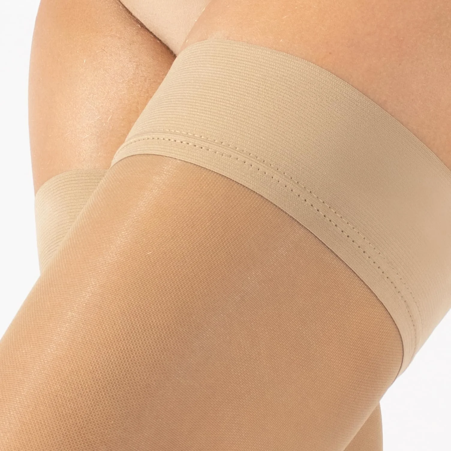 CALZITALY 1/2 pary Pończochy Medyczne samoregulatory podtrzymujące mocne otwarta końcówka kompresyjna 15-21 mm/Hg | Czarny, naturalny | S, M, L, XL | 140 DEN | Wyprodukowano we Włoszech
