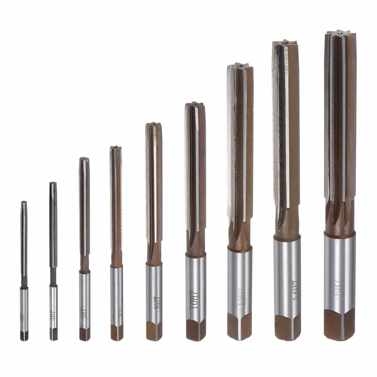 QUARKZMAN 9 szt. Zestaw rozwiertaków ręcznych 3 mm 4 mm 5 mm 6 mm 8 mm 10 mm 12 mm 14 mm 16 mm H7 metryczny rozwiertak ze stali stopowej prosty bit flet narzędzie do cięcia stali do wiercenia metalu