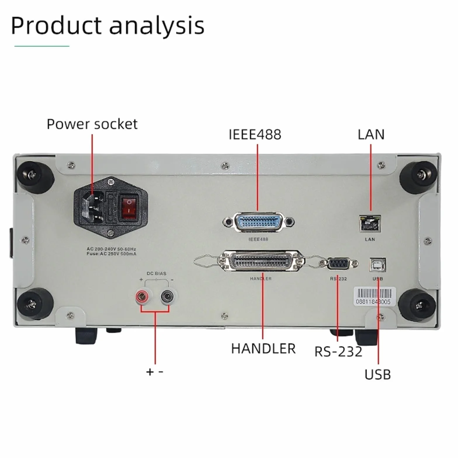 LCR Benchtop Digital Bridge 100kHz-1MHZ Miernik testowy na biurko Pojemność Rezystancja Impedancja Indukcyjność Pomiar(ET3503-300kHz)