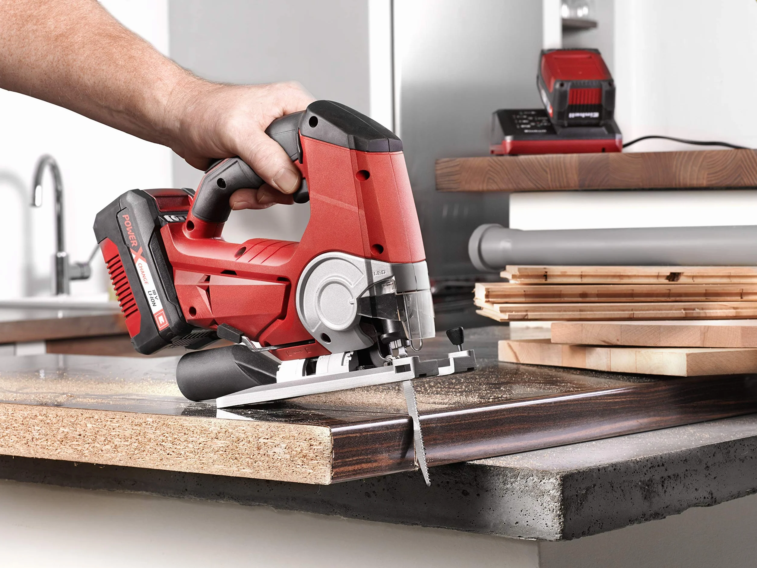 Einhell 4-częściowy zestaw brzeszczotów do wyrzynarek (trzpień T, do drewna i metalu, akcesoria do wyrzynarek, idealne do urządzeń akumulatorowych)