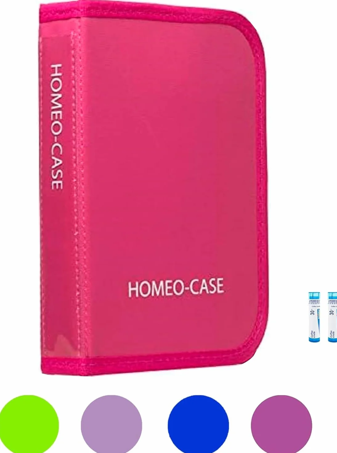 HOMEO-Case | Etui Homeopatyczne z 40 Przestrzeniami na Fiolki Boiron o Pojemności 4 Grama | Nie Zawiera Fiolków | Różowy