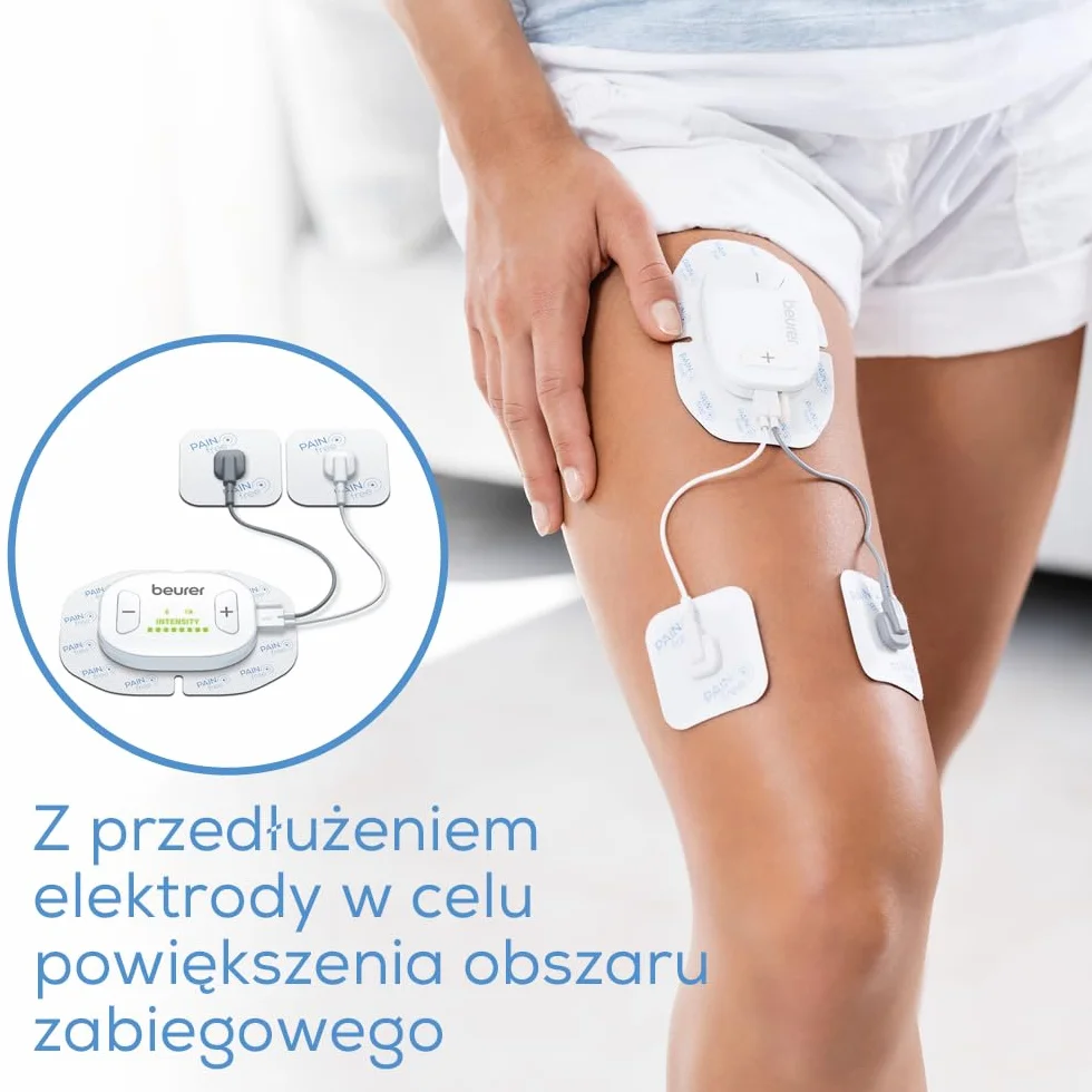 Beurer EM 70 Bezprzewodowe urządzenie TENS EMS do stymulacji mięśni i masażu z aplikacją 4 elektrody