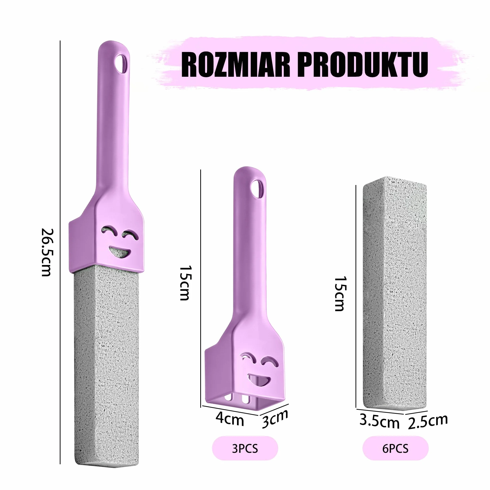 Nadaje się do czyszczenia łazienek, toalet itp. przed świętami Bożego Narodzenia 6 sztuk pumeksu do czyszczenia toalety, 6 sztuk kamieni pumeksowych, 3 uchwyty, skuteczne usuwanie plam z toalety