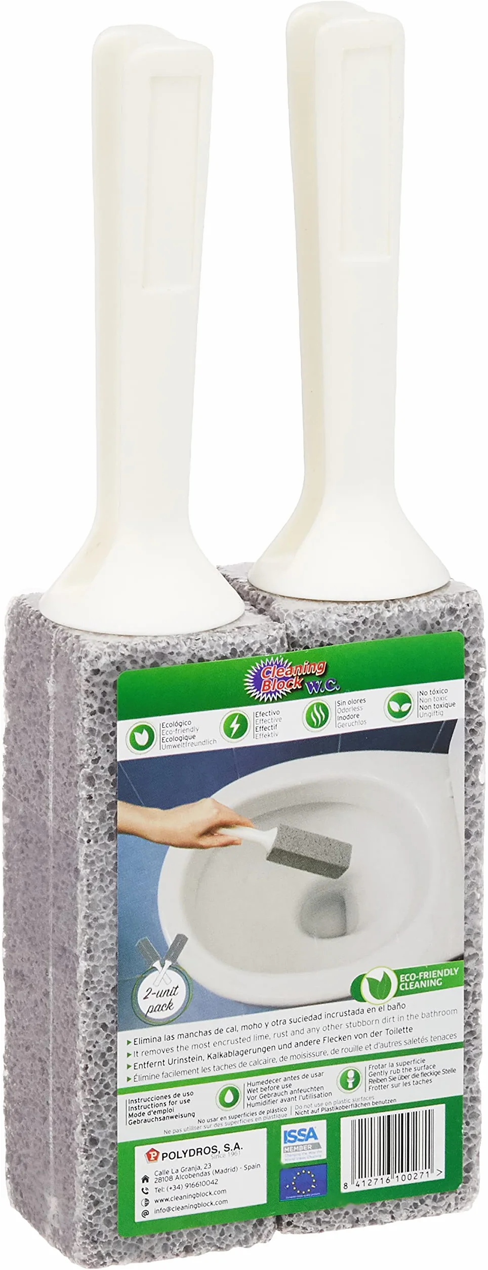 Cleaning Block 10027EI Kamień do Czyszczenia Wc, Szary, 2 Sztuki