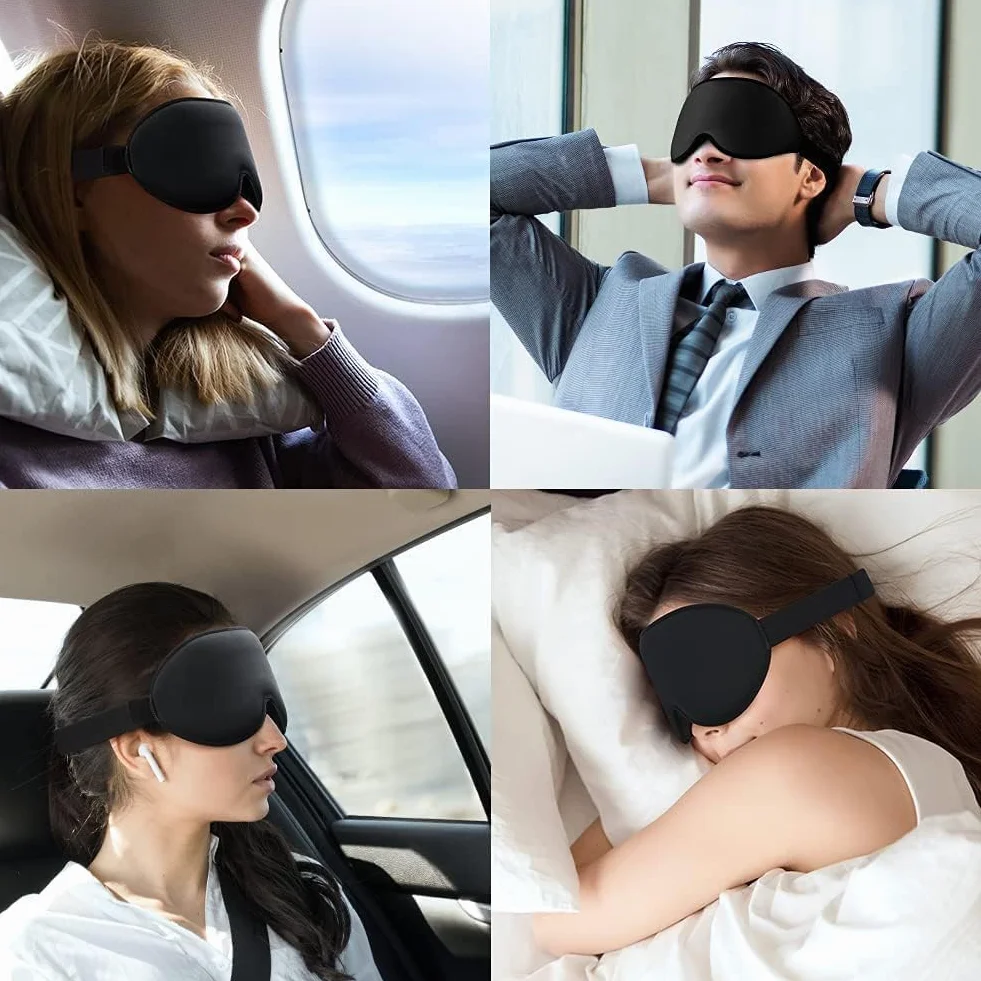 Umisleep Maska do spania 2021 z pianki z pamięcią kształtu, jedwabna tkanina, dla mężczyzn i kobiet, profilowana czapka 3D