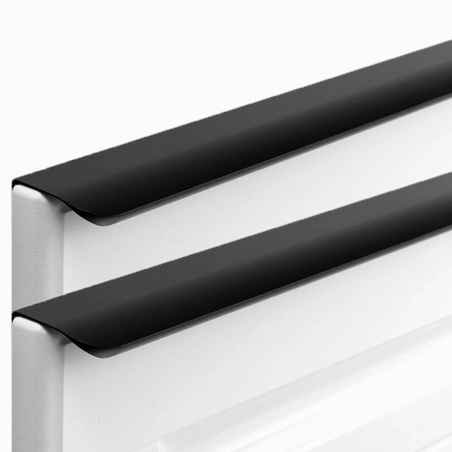 Ukryte uchwyty do szafek, stop aluminium Niewidoczna klamka drzwi Szafa Szafka kuchenna Szuflada szafki czarna 2 sztuki(Hole distance 160mm)