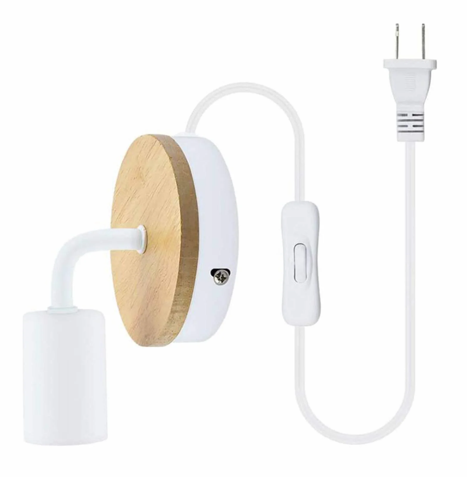 Lampy Ścienne Vintage Do Wnętrz Z Drewna Z Przełącznikiem, Retro Lampki Nocne Do Sypialni Z Wtyczką, Lampa Ścienna Do Salonu Rustykalna Z Gniazdem E27, Przenośne Kinkiety Ścienne Do Korytarza, Oświet
