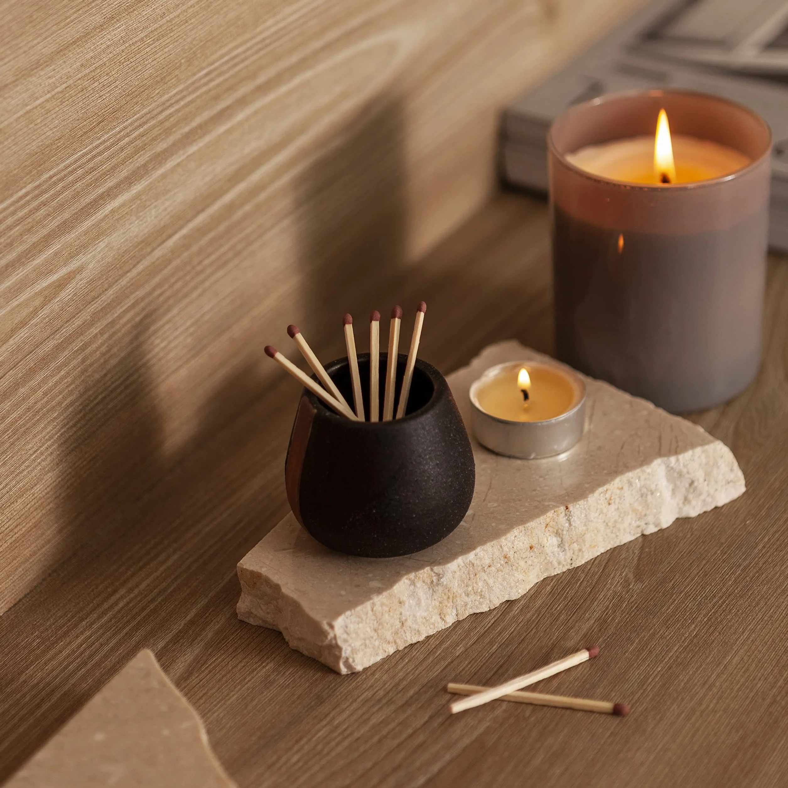 Amarcado Ceramiczny uchwyt na zapałki z napastnikiem do uroczych i fantazyjnych meczów, zestaw 2 sztuk, zapałki w słoiku, dekoracyjne, nowoczesne prezenty do dekoracji domu, dekoracje kominkowe, mecze