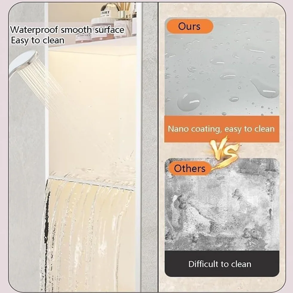 Moduł szafki podtynkowej z wpuszczanym uchwytem na papier toaletowy do przebudowy łazienki i wbudowanego przechowywania