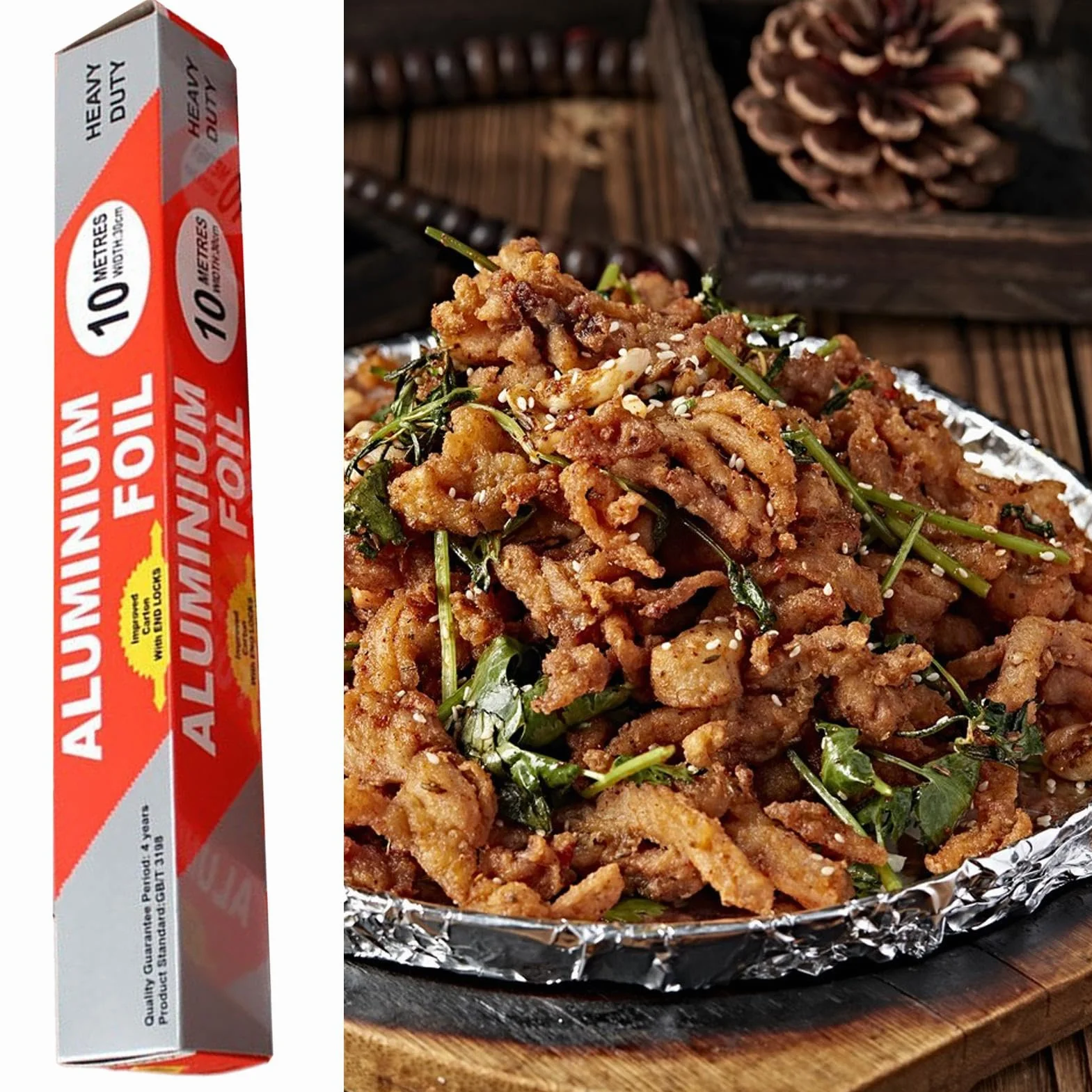 Aluminum Foil Roll, Non-stick Foil, Food Safe Foil Wrap, Kitchen Foil With Cutter, Casserole Cover Foil, Heavy-duty Aluminum Foil, Reusable Foil Roll, Kitchen Wrap Foil, Food Wrap For Leftovers, Cooki
