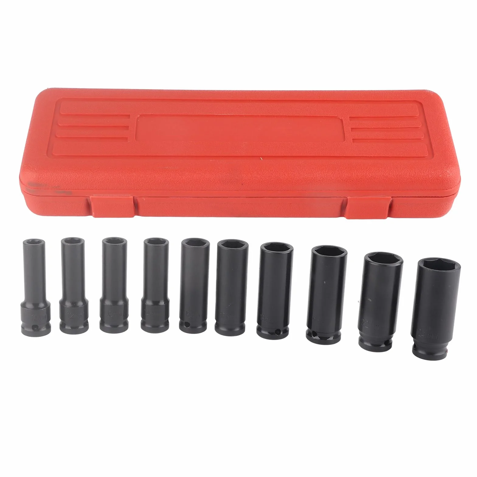 Zestaw Nakrętek do Kluczy Udarowych 1/2 cala 10 sztuk 12,5 mm 10-24 mm