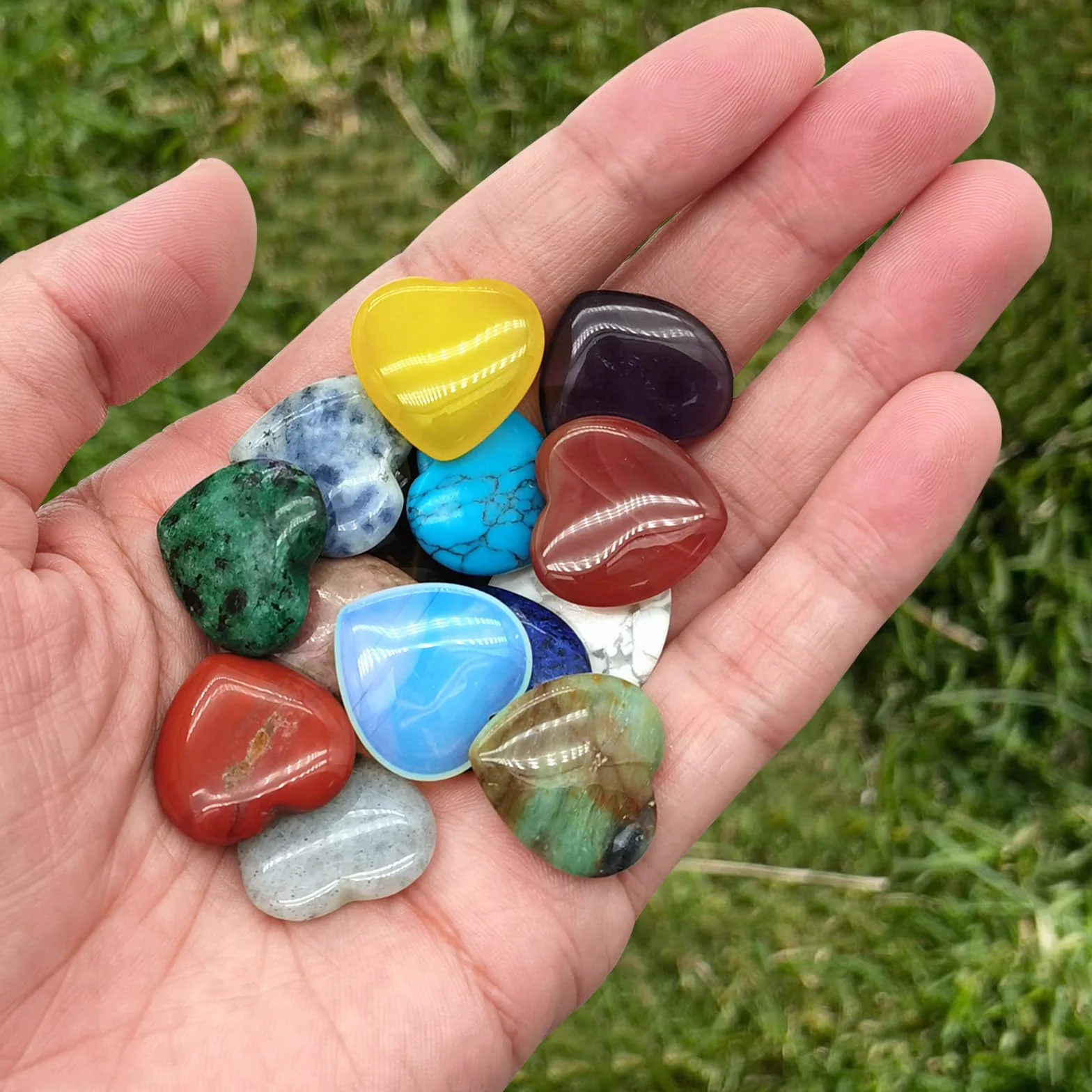 Kamienie szlachetne zestaw 20 kryształów kwarc różowy ametyst do medytacji czakry Reiki