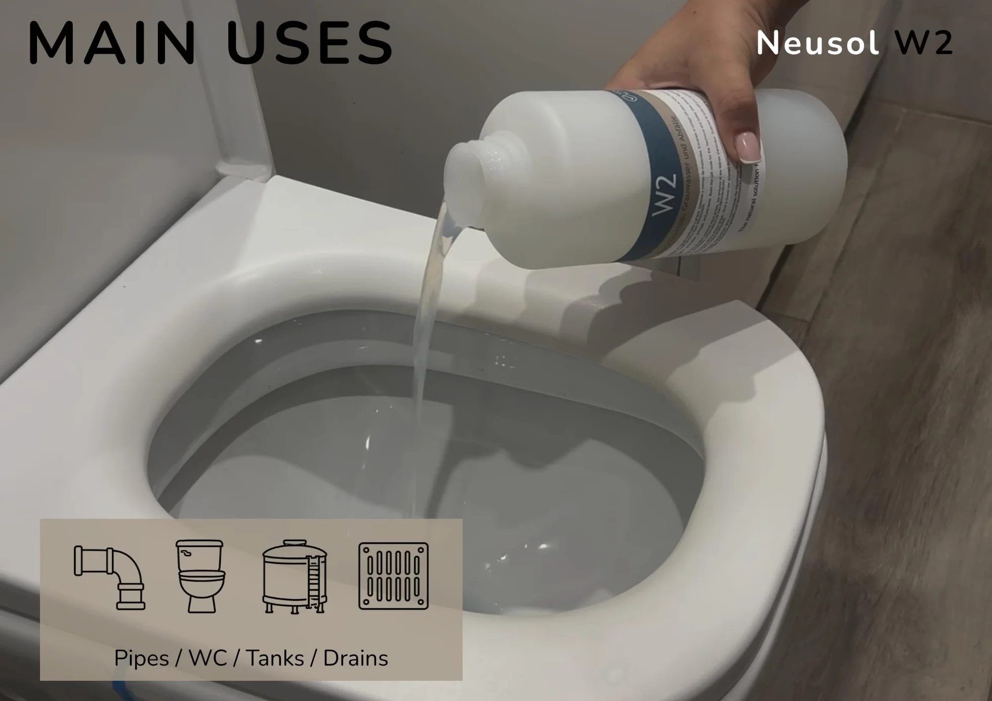 W2 Anti-odor Eliminacja nieprzyjemnych zapachów Błyskawicznie W rurach rynnach spustowych studzienkach kanalizacyjnych Wody resztkowe lub szare Usuwa przykry zapach (2L)