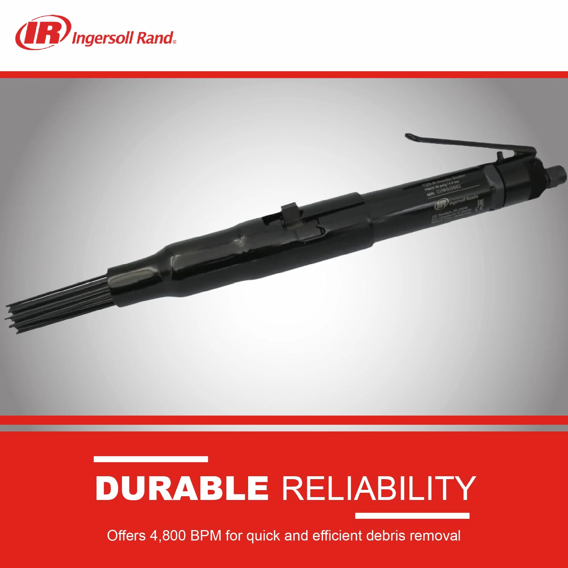 Ingersoll Rand 125-A Młotek Igłowy Pneumatyczny Czarny Trwały Narzędzie do Obróbki Powierzchni 4800 Uderzeń/min 465mm