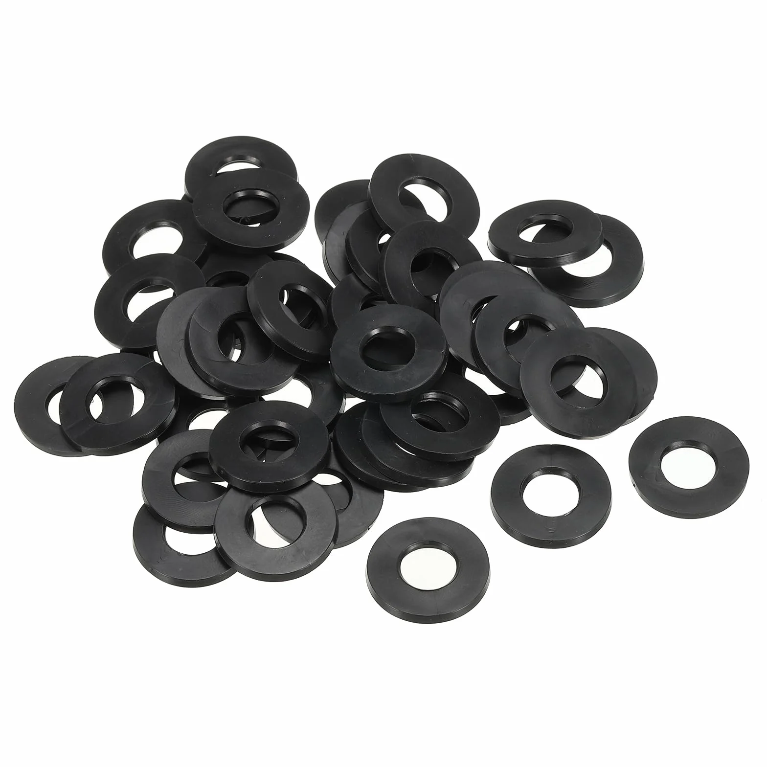 PATIKIL Podkładki gumowe M6, okrągłe, 80 sztuk, 6 mm, średnica 16 mm, średnica 1,5 mm, zestaw gumowych uszczelek do rury kranowej, śruby mocujące, czarne