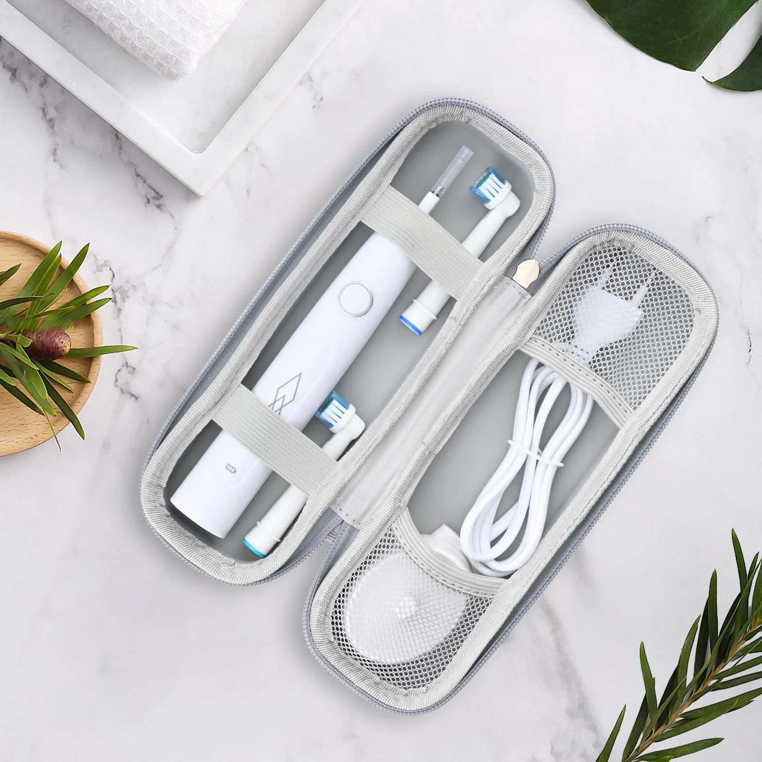2 Sztuki Etui Podróżne na Szczoteczkę Elektryczną do Oral B iO/Oral B Pro/Philips Sonicare, Przenośny Uchwyt na Szczoteczkę Elektryczną, Twarde Etui na Podróż (Czarny + Różowe Złoto)
