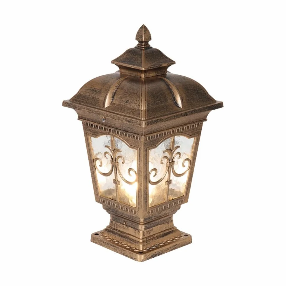 Wodoodporna zewnętrzna lampa słupkowa IP65, odlewana ciśnieniowo aluminiowa willa na dziedzińcu, latarnia ogrodowa, latarnia słupkowa, europejski wzór, lampy solarne, oprawa oświetlenia ogrodowego na
