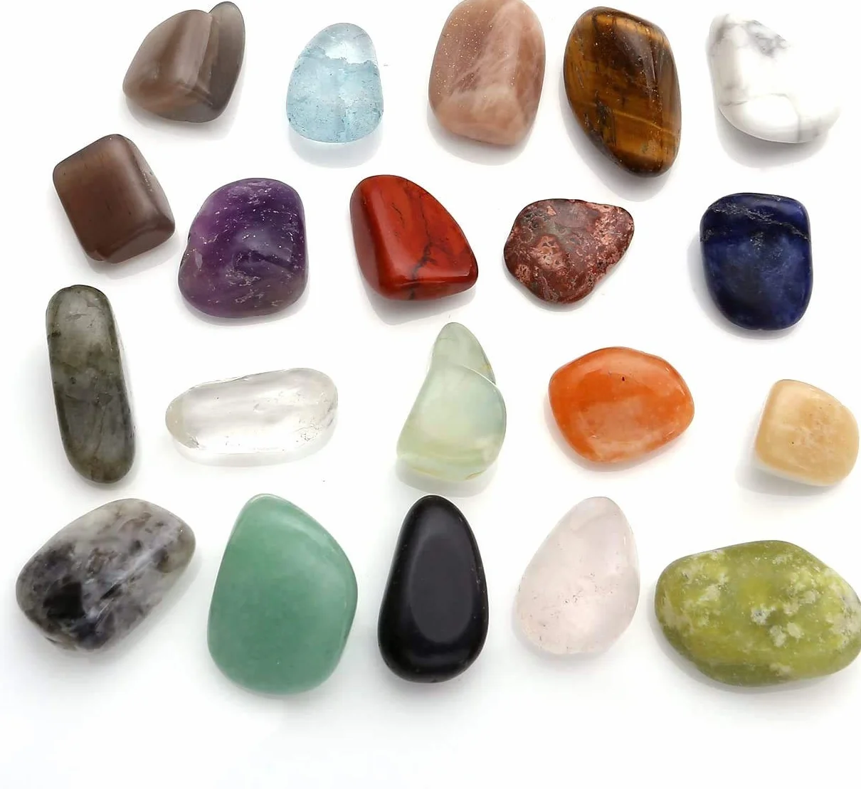 Namvo Mineral Rock odmiana b?bnów gruboziarnisty kamień szlachetny fragment meteorytu uzdrawiaj?ca energia kryszta? kolekcja pude?ko (20 szt. b?bnowanych mini kamieni)