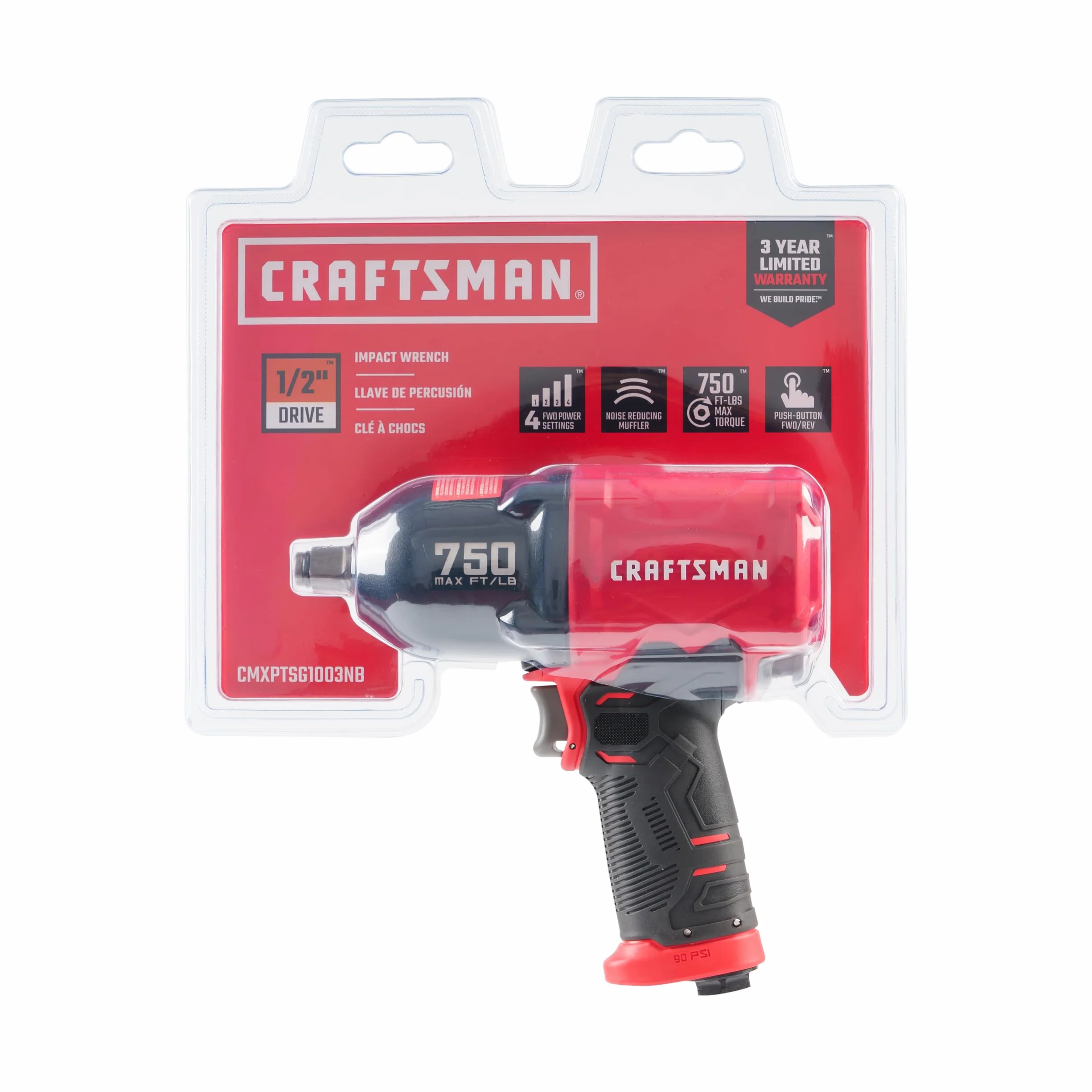CRAFTSMAN Klucz udarowy pneumatyczny CMXPTSG1003NB Czerwony i Czarny