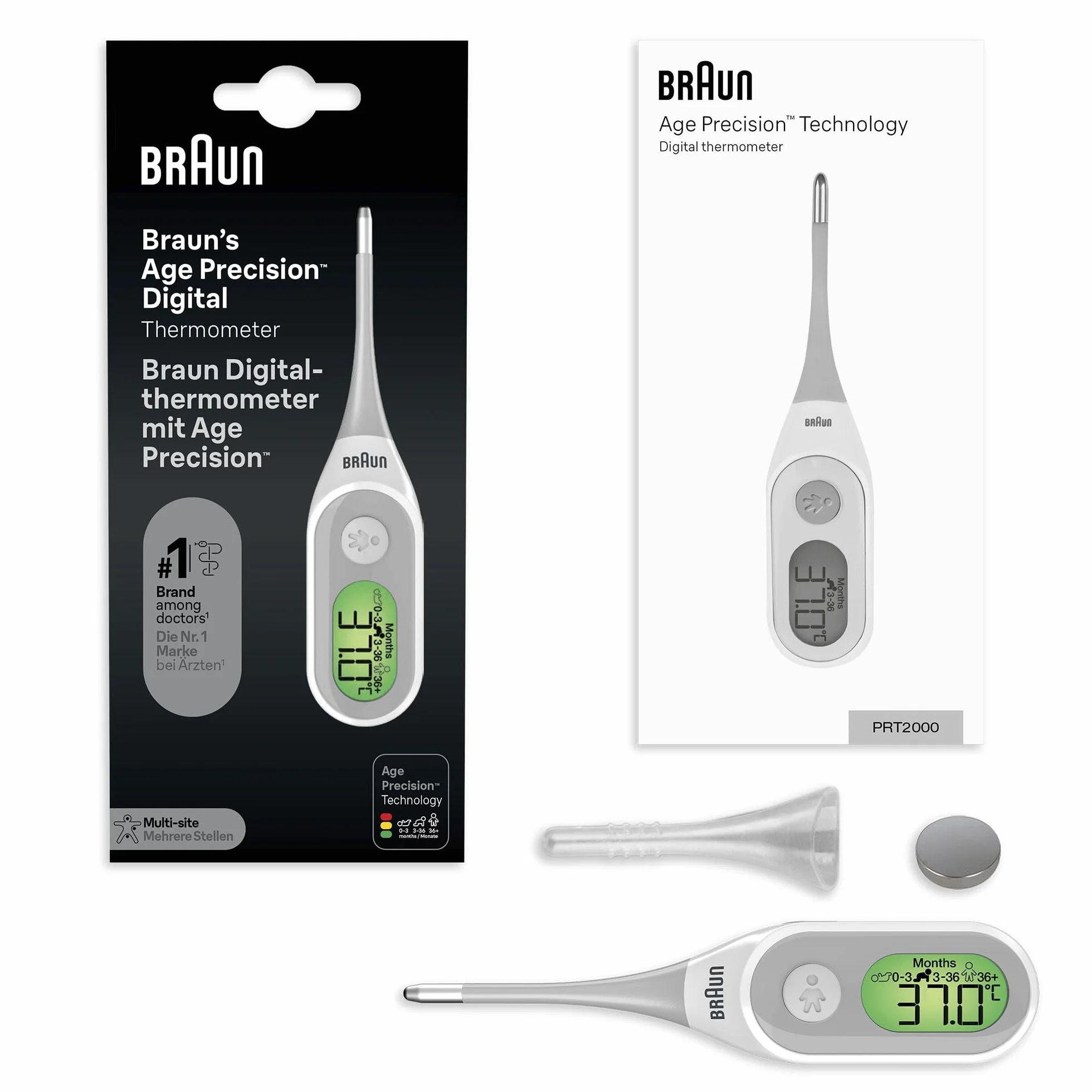 Braun PRT2000EU cyfrowy termometr precyzyjny wiek