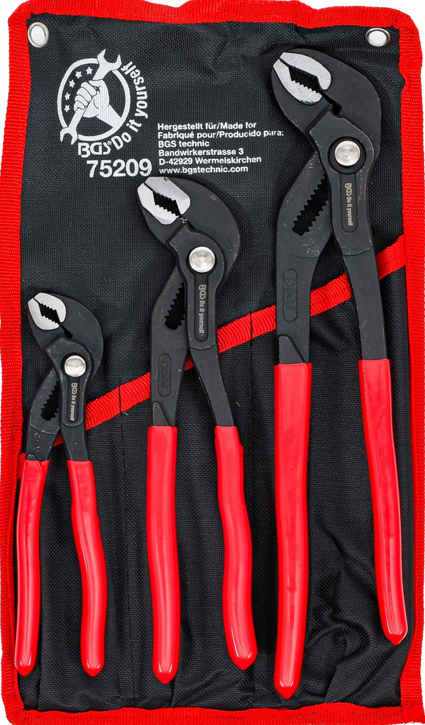 BGS Zestaw szczypiec do pompy płynu chłodzącego 175/240/300 mm 3 szt.