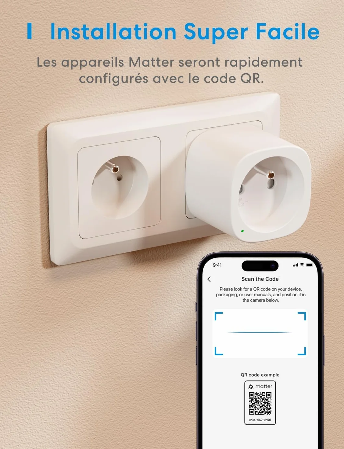 Meross Matter Connected Socket (Type E), gniazdo WiFi 16A kompatybilne z Apple Home, Alexa i Google Home, gniazdo z pomiarem energii dla fotowoltaicznych paneli słonecznych, sterowanie głosowe i zdaln