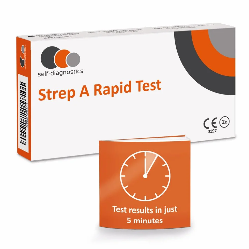 2x self-diagnostics Test Strep A – szybki test na paciorkowce z wymazem z gardła – domowy zestaw do wykrywania antygenu paciorkowców grupy A – wsparcie zdrowia i bezpieczeństwa Twojej rodziny