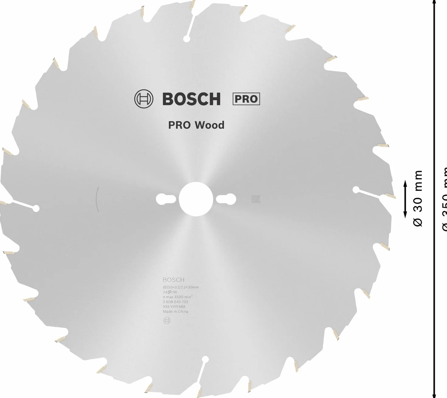 Bosch 1x Tarcza pilarska o długiej żywotności PRO Wood do przewodowych pilarek stołowych (do Miękkie drewno, Twarde drewno, Ø mm, Professional Akcesoria Stołowa piła tarczowa)