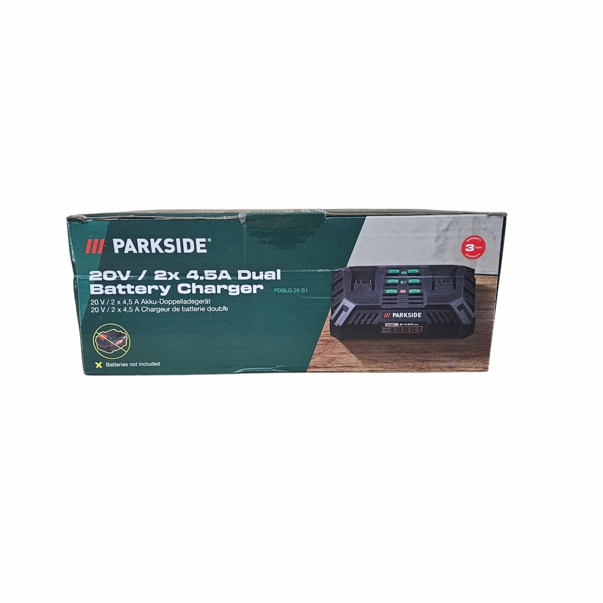 Podwójna ładowarka PDSLG 20 A1 (Parkside X20V)