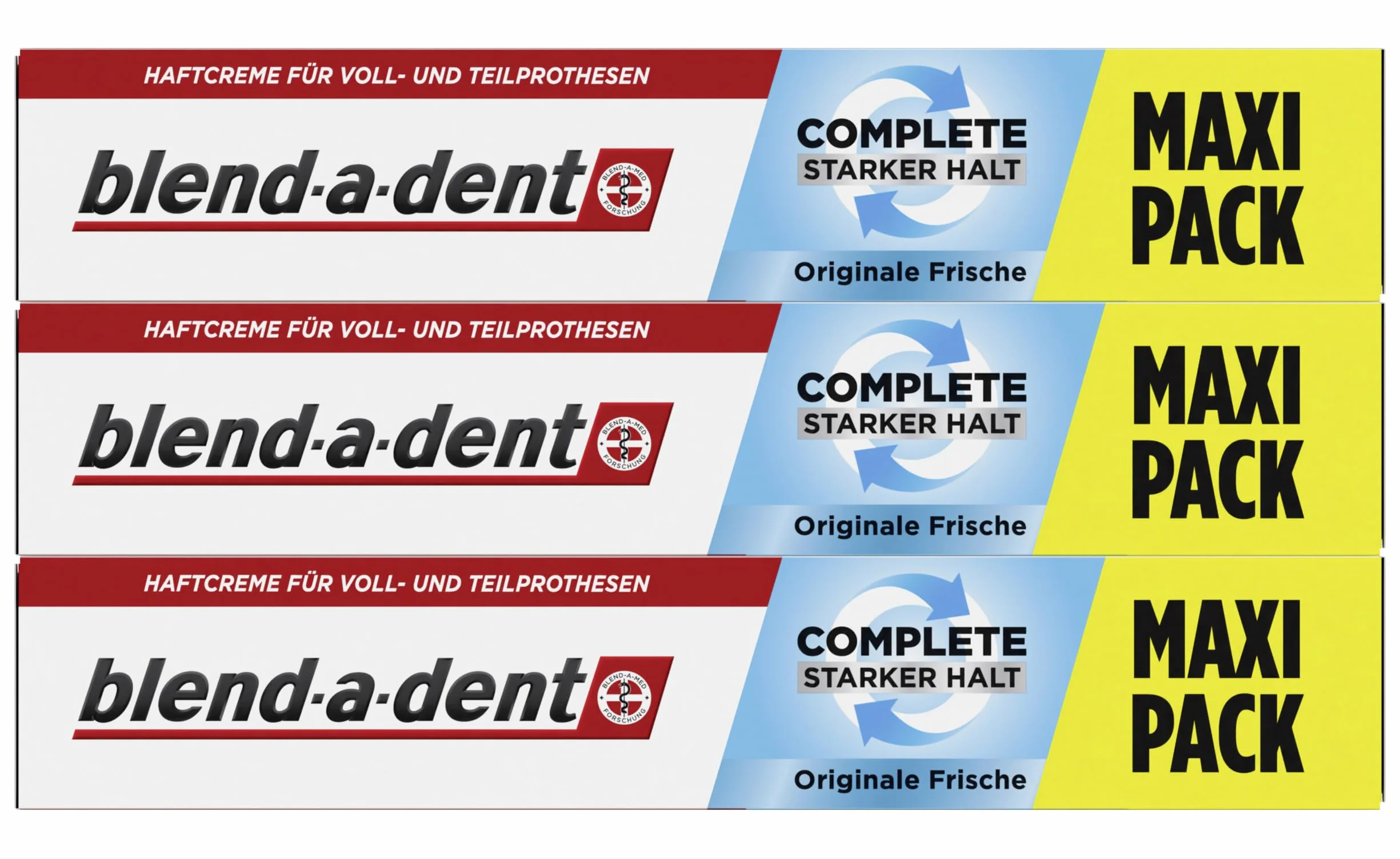 3 x Blend-a-dent super mocny krem samoprzylepny, oryginalny, 70 g, opakowanie ekonomiczne