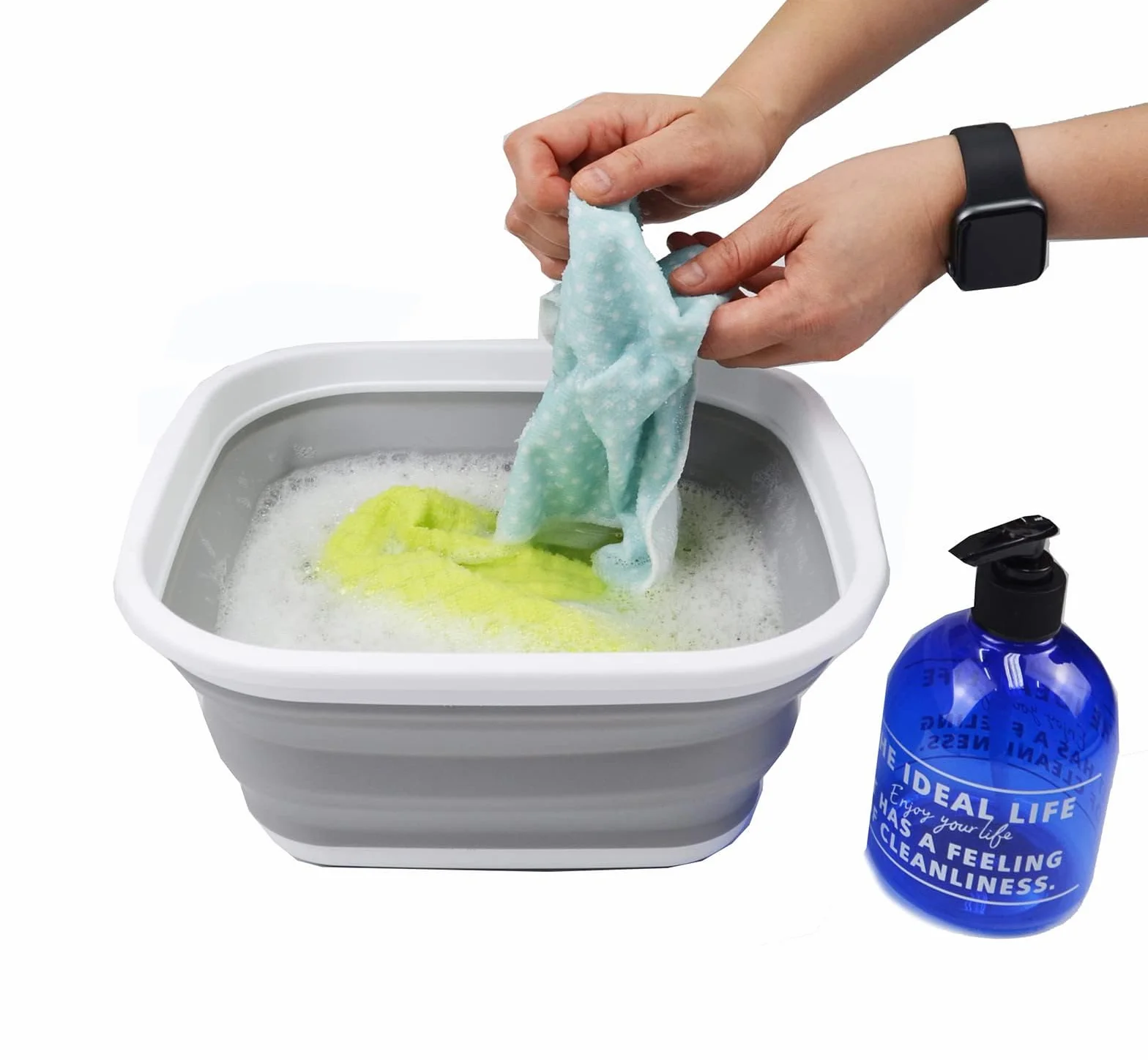 SAMMART Składana wanna do mycia 5,5 l (biało-szara, tubka 5,5 l)